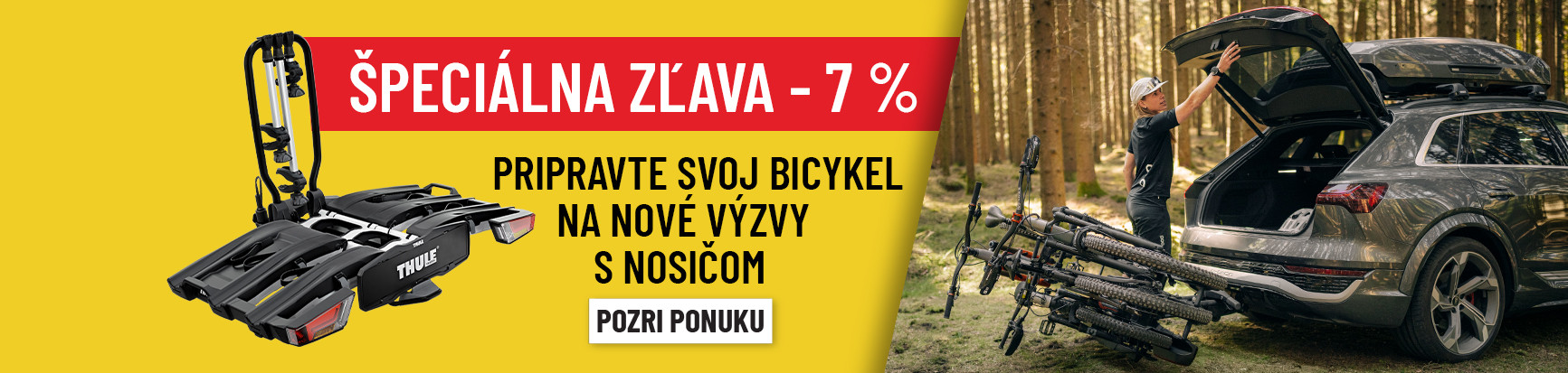 špeciálna ponuka. zľava 7% na nosiče na bicyklov